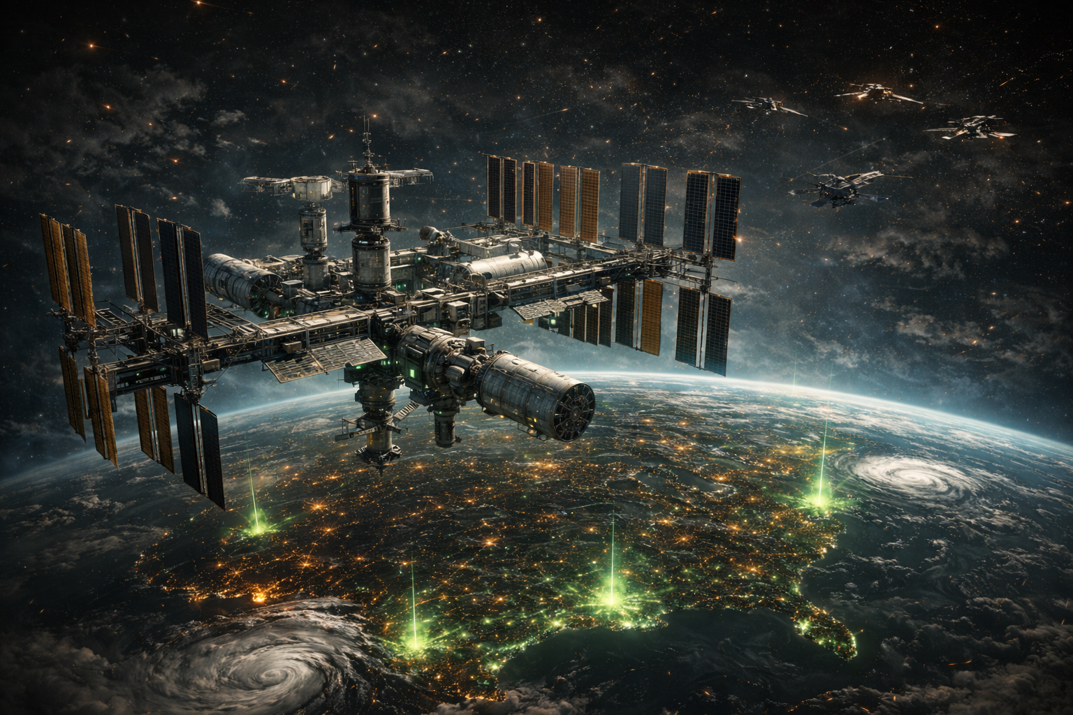 AERIS orbital station above Earth